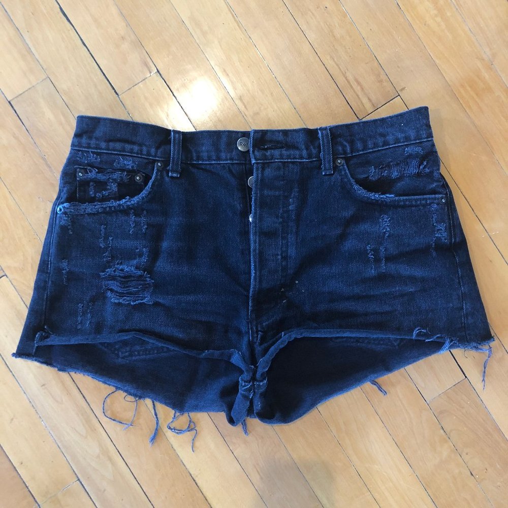 Reformation Black Jean Shorts